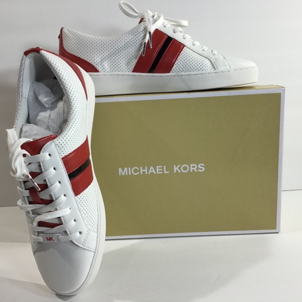Michael Kors Catelyn Stripe Lace Up Brightrd 9.5M